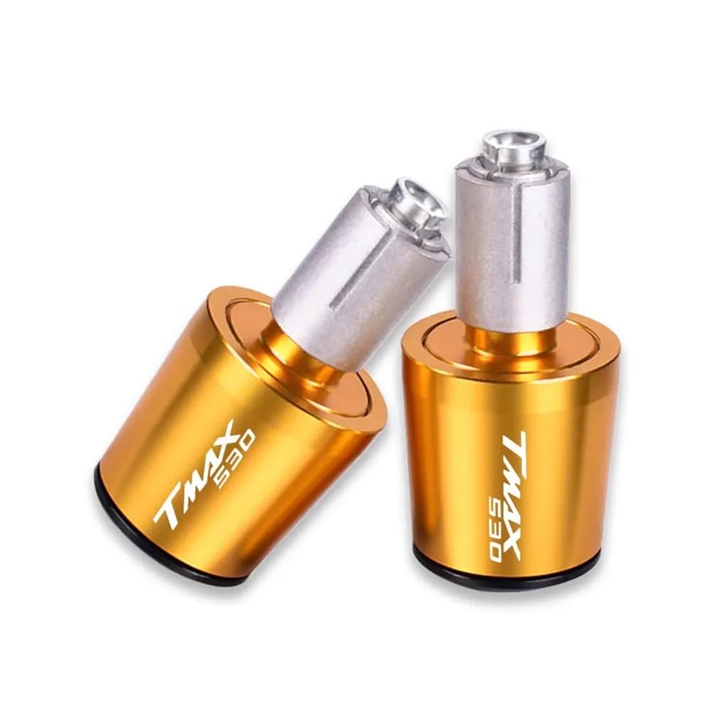 AIERDEYP Motorrad-Lenkerstecker Für Y&amaha Für T-MAX530 Für TMAX530 Universal Motorrad CNC Lenker Lenkergriffe Kappe Endgriff Stecker Kappe(Golden) von AIERDEYP