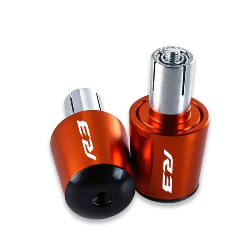 AIERDEYP Motorrad-Lenkerstecker Für Y&amaha Für YZFR3 Für YZF-R3 2015-2018 2019 2020 Motorrad CNC-Lenker Lenkergriffe Kappe Endgriff Steckerkappe(Orange) von AIERDEYP