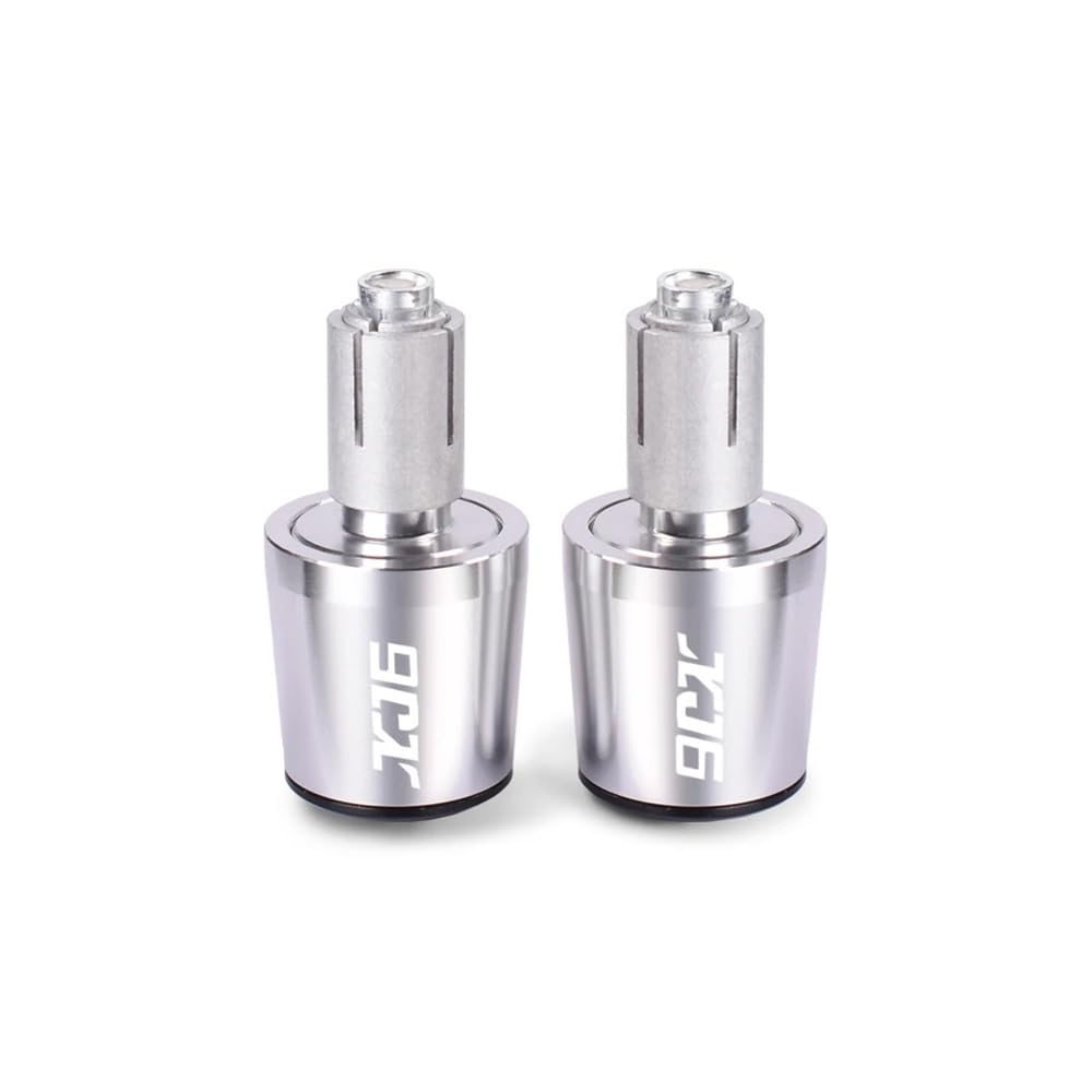 AIERDEYP Motorrad-Lenkerstecker Motorrad CNC Lenker Lenkergriffe Kappe Endgriff Stecker Kappe Für Y&amaha Für XJ6 Für XJ6F Für XJ6N(Silver) von AIERDEYP