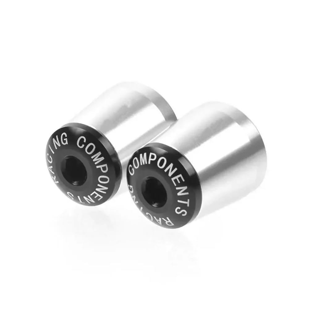 AIERDEYP Motorrad-Lenkerstecker Motorrad-Lenkerenden-Steckergriffe Lenkersteckerkappen Slider Für K&awasaki Für NINJA250 Für NINJA300 Für NINJA400 Für NINJA650 Für NINJA1000(Sliver) von AIERDEYP