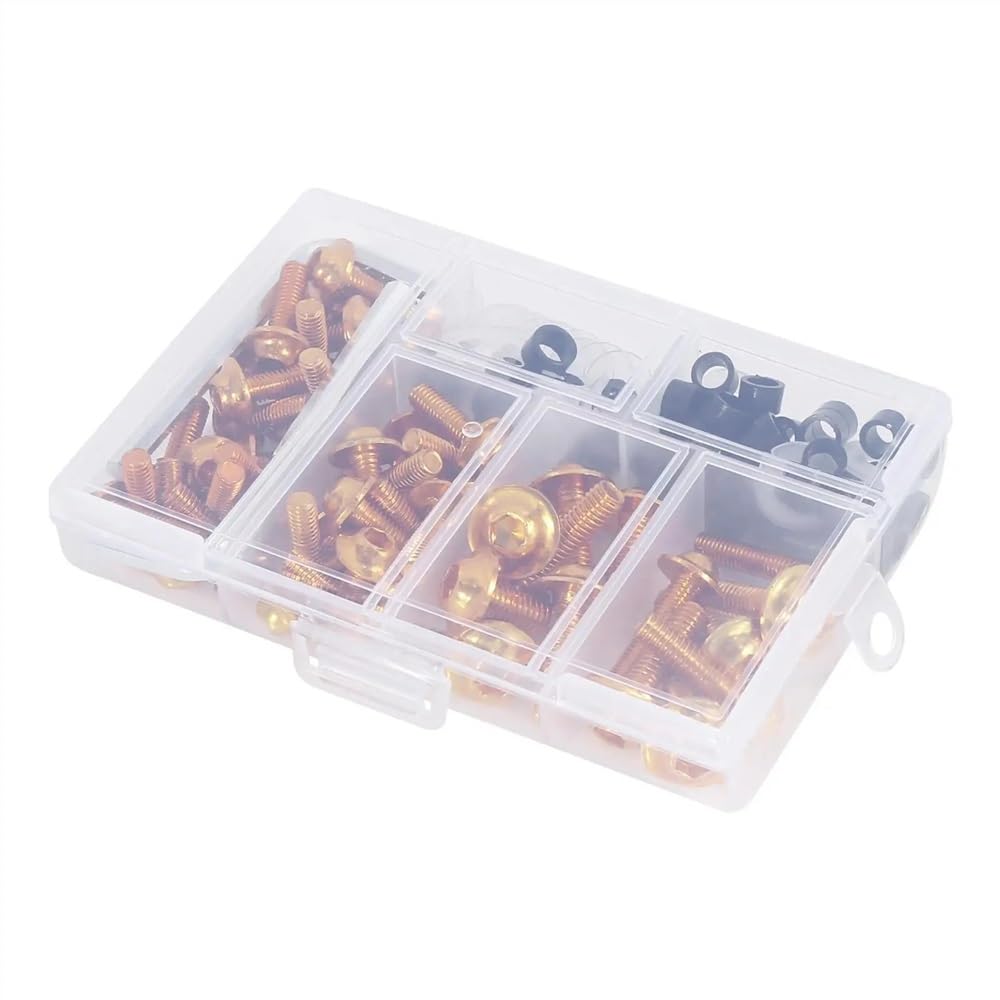 AIERDEYP Motorrad Schrauben Set 155PCS Motorrad Komplette Verkleidung Schrauben Kit Schrauben Mutter Für K&awasaki Für Ninja 300 400 650 ZX6R Vulcan S 650 ZX10R KLX250(Gold) von AIERDEYP