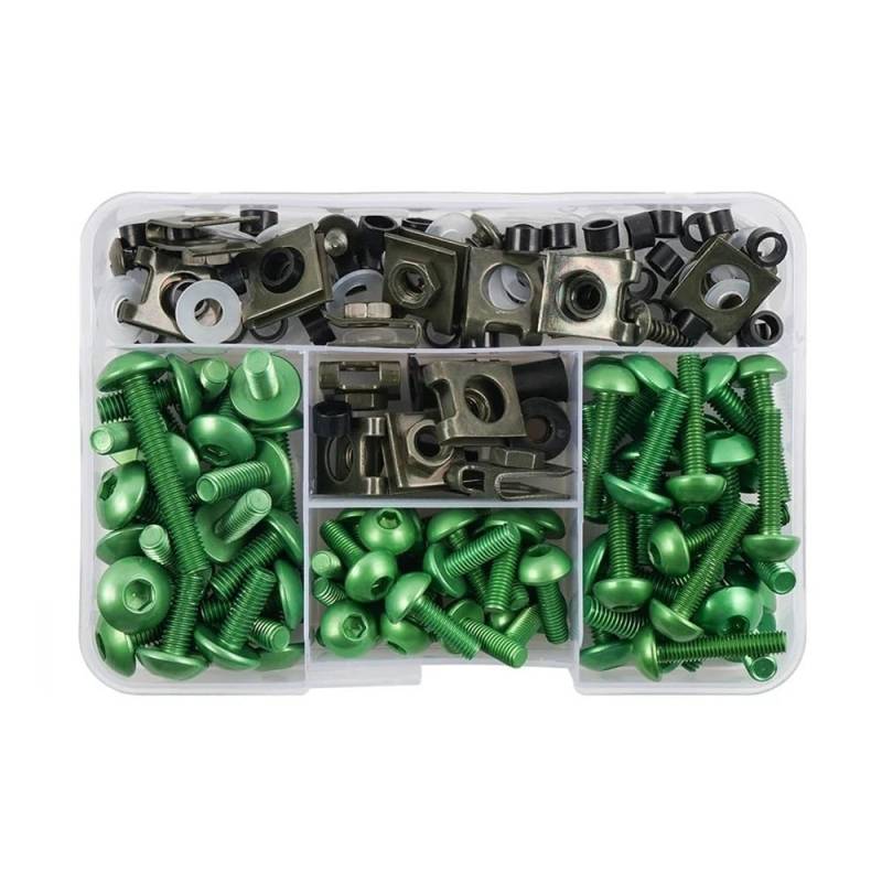 AIERDEYP Motorrad Schrauben Set 177PCS CNC Schrauben Mutter Für Hon┐da Für CBR600RR CBR650R CBR500R CBR1000RR CBR 650R 600 F4i 600RR CBR650F CBR250RR F2 Verkleidung Schrauben Kit(Green) von AIERDEYP