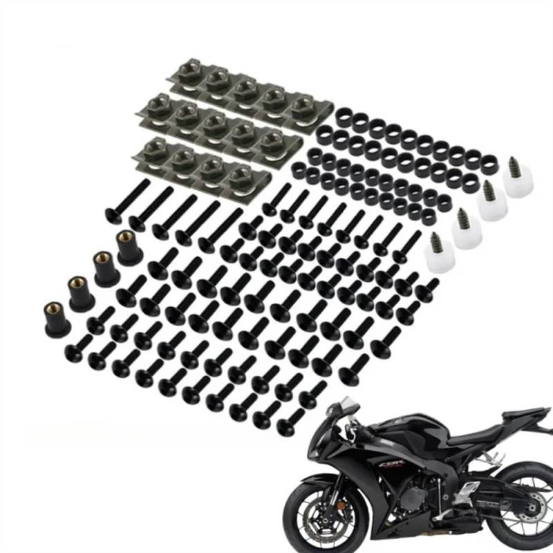 AIERDEYP Motorrad Schrauben Set 177PCS CNC Verkleidung Bolzen Kit Verschluss Clips Schraube Für Hon┐da Für CBR600RR CBR1000RR CBR 600 F2 F3 F4 CBR 600 RR 1000 RR 900 929RR 650R(Black) von AIERDEYP