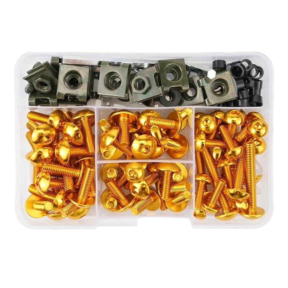 AIERDEYP Motorrad Schrauben Set 177PCS CNC Verkleidung Bolzen Kit Verschluss Clips Schraube Für Hon┐da Für CBR600RR CBR1000RR CBR 600 F2 F3 F4 CBR 600 RR 1000 RR 900 929RR 650R(Gold) von AIERDEYP