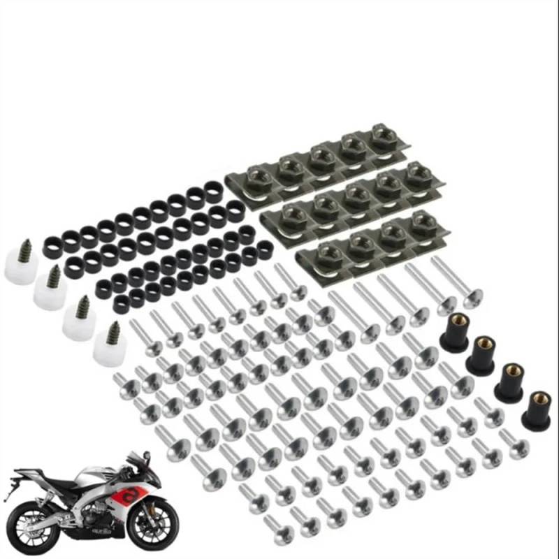 AIERDEYP Motorrad Schrauben Set 177PCS CNC Verkleidung Bolzen Kit Verschluss Clips Schraube Für Hon┐da Für CBR600RR CBR1000RR CBR 600 F2 F3 F4 CBR 600 RR 1000 RR 900 929RR 650R(Silver) von AIERDEYP