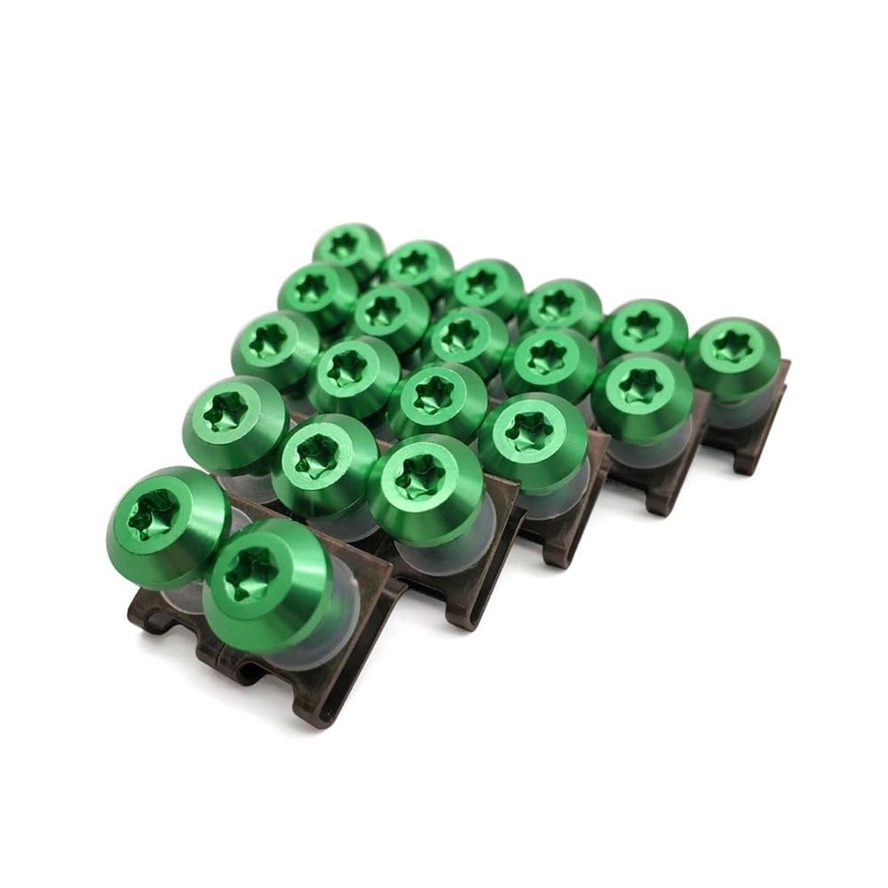 AIERDEYP Motorrad Schrauben Set 20 Stücke M6 Motorrad Verkleidung Schrauben Muttern Kit Körper Verschluss Clips Schrauben Für Daytona Für 600/650/675/800/955i Speed Four Triple(Green) von AIERDEYP