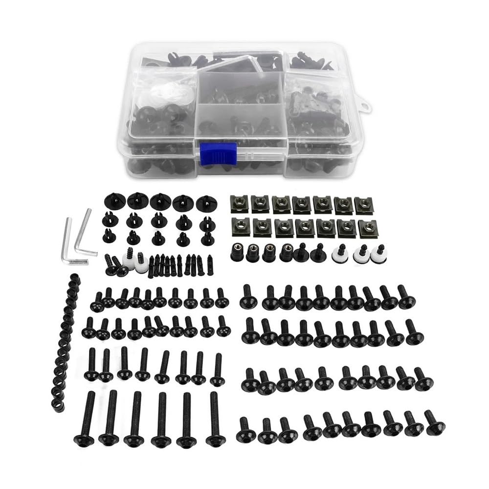 AIERDEYP Motorrad Schrauben Set CNC Voll Verkleidung Bolzen Kits Schrauben Muttern Universal Für Suzu&ki Für GSXR 600 Für GSX-R 1000 K1 K2 K3 K4 K5 K6 K7 K8 K9 Für GSXR750(Black 1 Box) von AIERDEYP