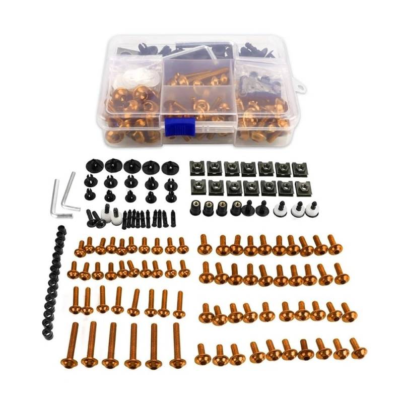 AIERDEYP Motorrad Schrauben Set CNC Voll Verkleidung Bolzen Kits Schrauben Muttern Universal Für Suzu&ki Für GSXR 600 Für GSX-R 1000 K1 K2 K3 K4 K5 K6 K7 K8 K9 Für GSXR750(Orange 1 Box) von AIERDEYP