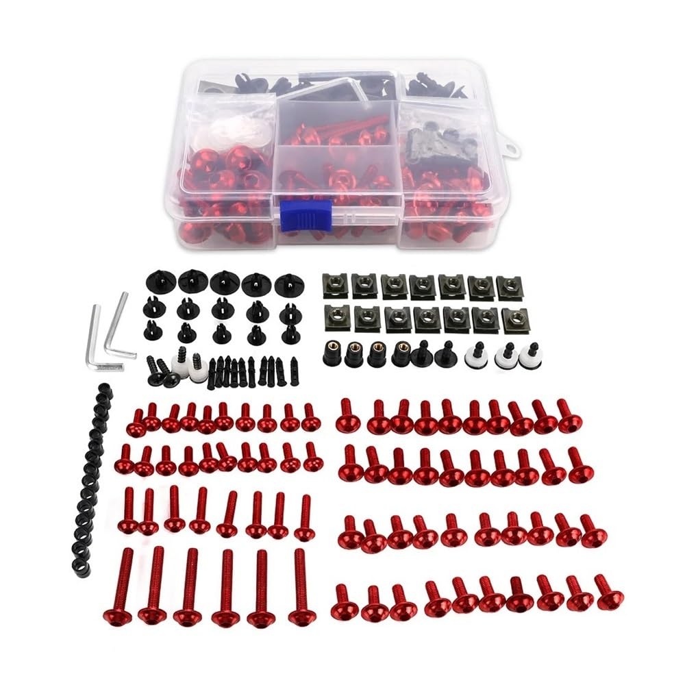 AIERDEYP Motorrad Schrauben Set CNC Voll Verkleidung Bolzen Kits Schrauben Muttern Universal Für Suzu&ki Für GSXR 600 Für GSX-R 1000 K1 K2 K3 K4 K5 K6 K7 K8 K9 Für GSXR750(Red 1 Box) von AIERDEYP