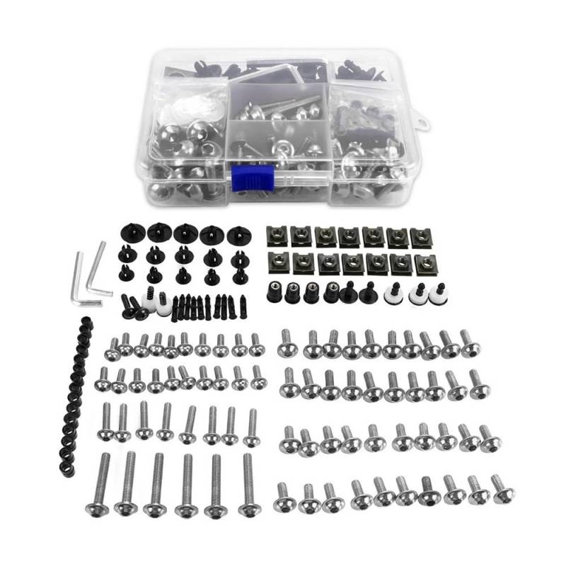 AIERDEYP Motorrad Schrauben Set CNC Voll Verkleidung Bolzen Kits Schrauben Muttern Universal Für Suzu&ki Für GSXR 600 Für GSX-R 1000 K1 K2 K3 K4 K5 K6 K7 K8 K9 Für GSXR750(Silver 1 Box) von AIERDEYP