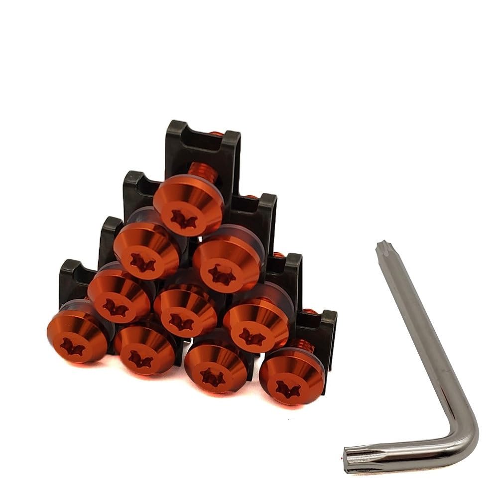 AIERDEYP Motorrad Schrauben Set Für Hon┐da Für VF750S Sabre Für VFR800/F VTR1000F Für Firestorm Motorrad Verkleidung Schrauben Clips Körper Frühling Schrauben(A-Orange-10 Blocks) von AIERDEYP