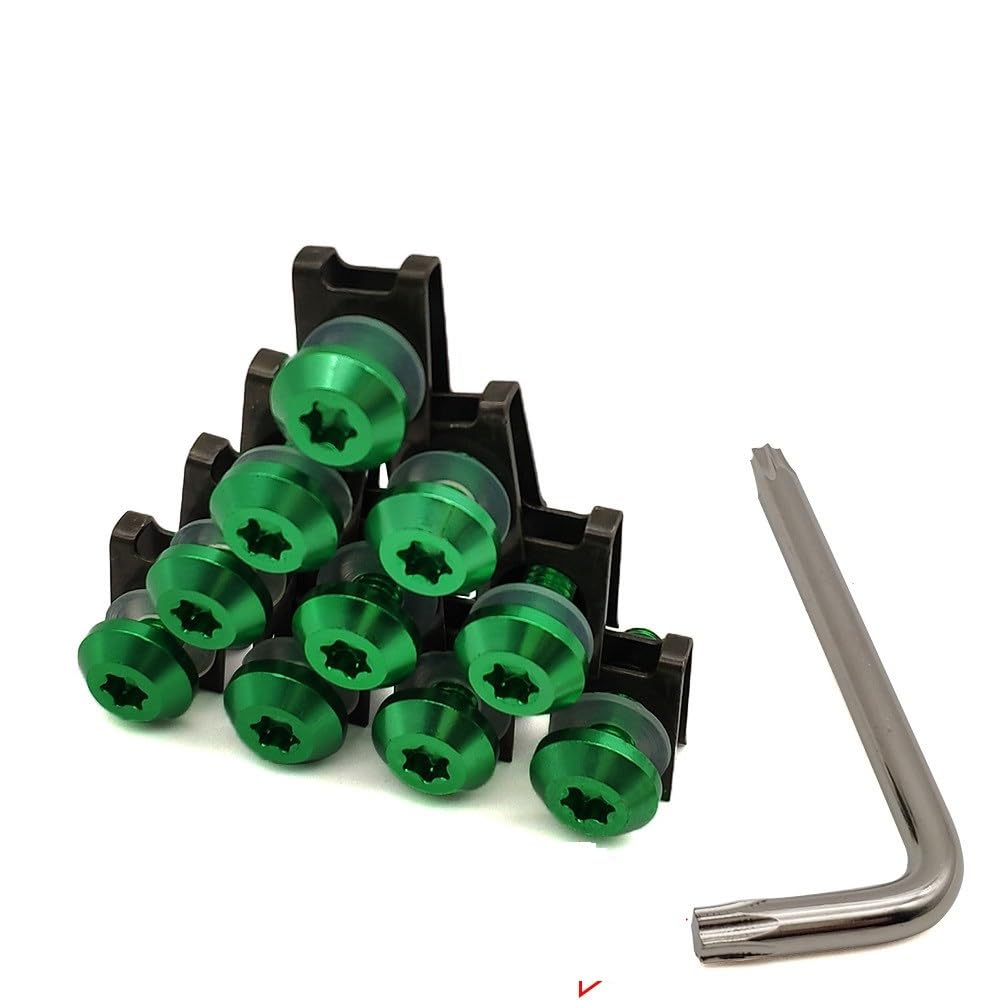 AIERDEYP Motorrad Schrauben Set Für Hon┐da Für VF750S Sabre Für VFR800/F VTR1000F Für Firestorm Motorrad Verkleidung Schrauben Clips Körper Frühling Schrauben(A-green-10 Blocks) von AIERDEYP