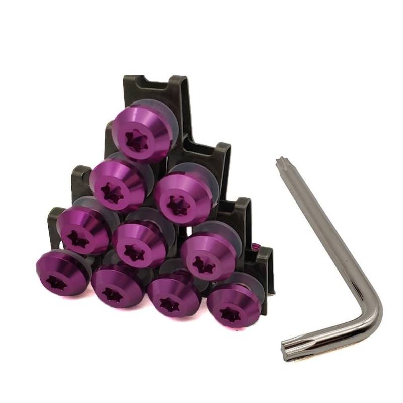 AIERDEYP Motorrad Schrauben Set Für Hon┐da Für VF750S Sabre Für VFR800/F VTR1000F Für Firestorm Motorrad Verkleidung Schrauben Clips Körper Frühling Schrauben(A-purple-10 Blocks) von AIERDEYP