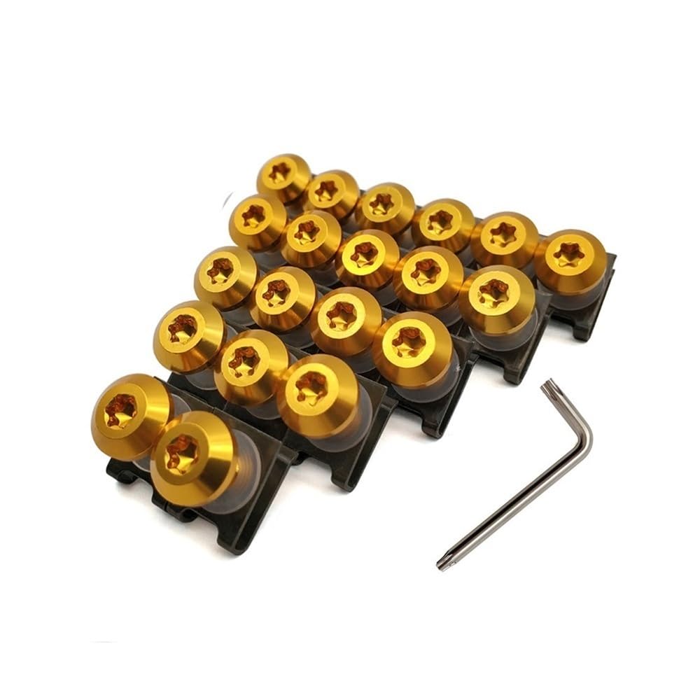 AIERDEYP Motorrad Schrauben Set Für M&V Für Agusta Für F4 RR/F4 RC Modell Rivale 800 Für Turismo Veloce 800 Motorrad Verkleidung Schrauben Clips Körper Frühling Schrauben(A-Gold-10 Blocks) von AIERDEYP