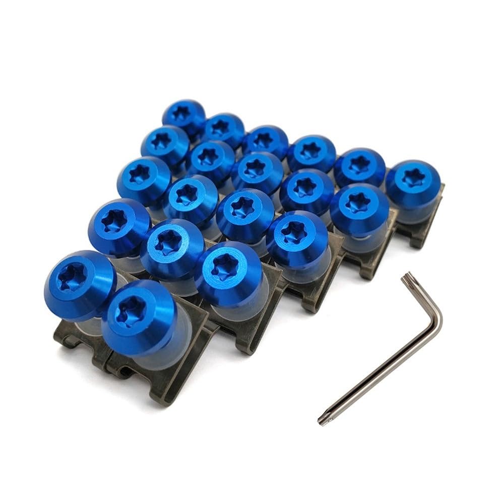 AIERDEYP Motorrad Schrauben Set Für Suzu&ki Für GS550M K&ATANA GSX1100F K&ATANA GSX250 GSX550 Motorrad Verkleidung Schrauben Clips Körper Frühling Schrauben(B-blue-20 Pieces) von AIERDEYP