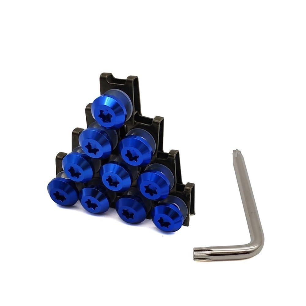 AIERDEYP Motorrad Schrauben Set Für Suzu&ki Für RG500 RGV250 VS800 Für Intruder VZ800 Marauder Motorrad Verkleidung Schrauben Clips Körper Frühling Schrauben(A-blue-10 Blocks) von AIERDEYP