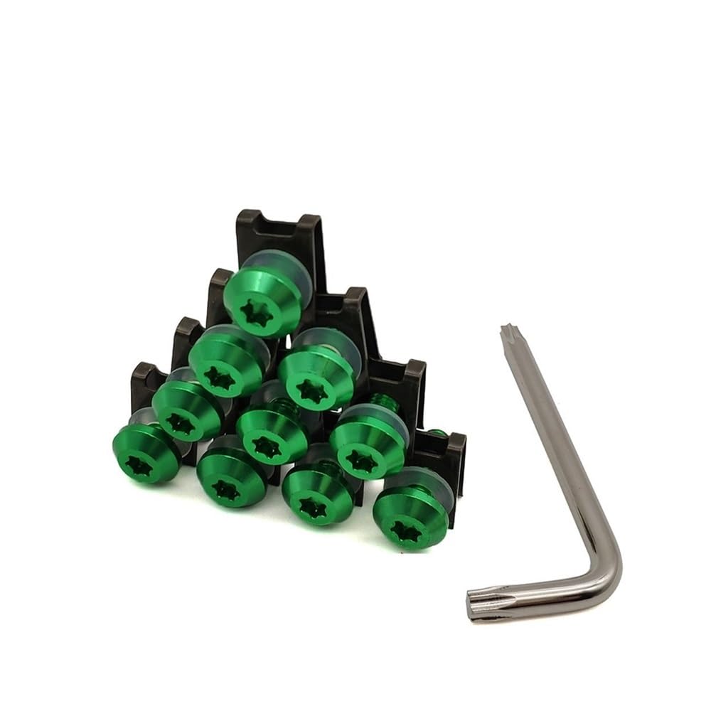 AIERDEYP Motorrad Schrauben Set Für Suzu&ki Für RG500 RGV250 VS800 Für Intruder VZ800 Marauder Motorrad Verkleidung Schrauben Clips Körper Frühling Schrauben(A-green-10 Blocks) von AIERDEYP