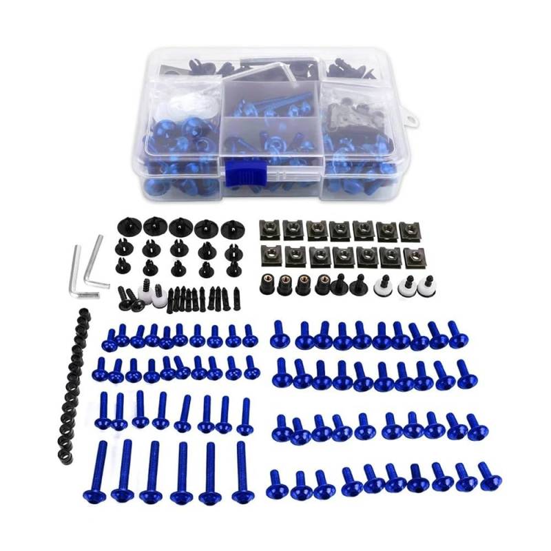 AIERDEYP Motorrad Schrauben Set Für Y&amaha Für YZF R1 R15 R25 YZF-R3 R6 R125 R15 R25 MT03 MT07 MT10 MT-09 MT-07 Motor CNC Volle Verkleidung Bolzen Kits Schrauben(Blue) von AIERDEYP