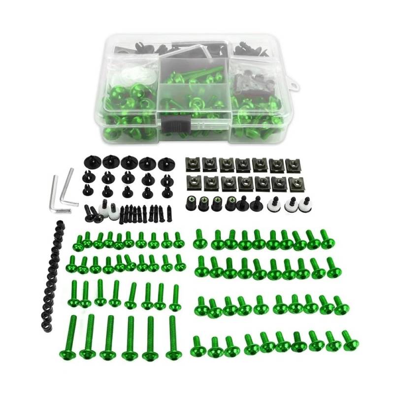 AIERDEYP Motorrad Schrauben Set Für Y&amaha Für YZF R1 R15 R25 YZF-R3 R6 R125 R15 R25 MT03 MT07 MT10 MT-09 MT-07 Motor CNC Volle Verkleidung Bolzen Kits Schrauben(Green) von AIERDEYP