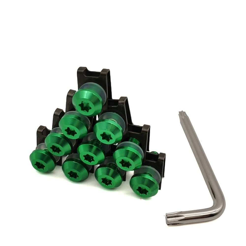 AIERDEYP Motorrad Schrauben Set Motorrad Verkleidung Schrauben Clips Körper Frühling Schrauben Für BM&W Für HP2 Megamoto Für HP2 Sport K1200R K1200R Für Sport K1200S(A-green-10 Blocks) von AIERDEYP