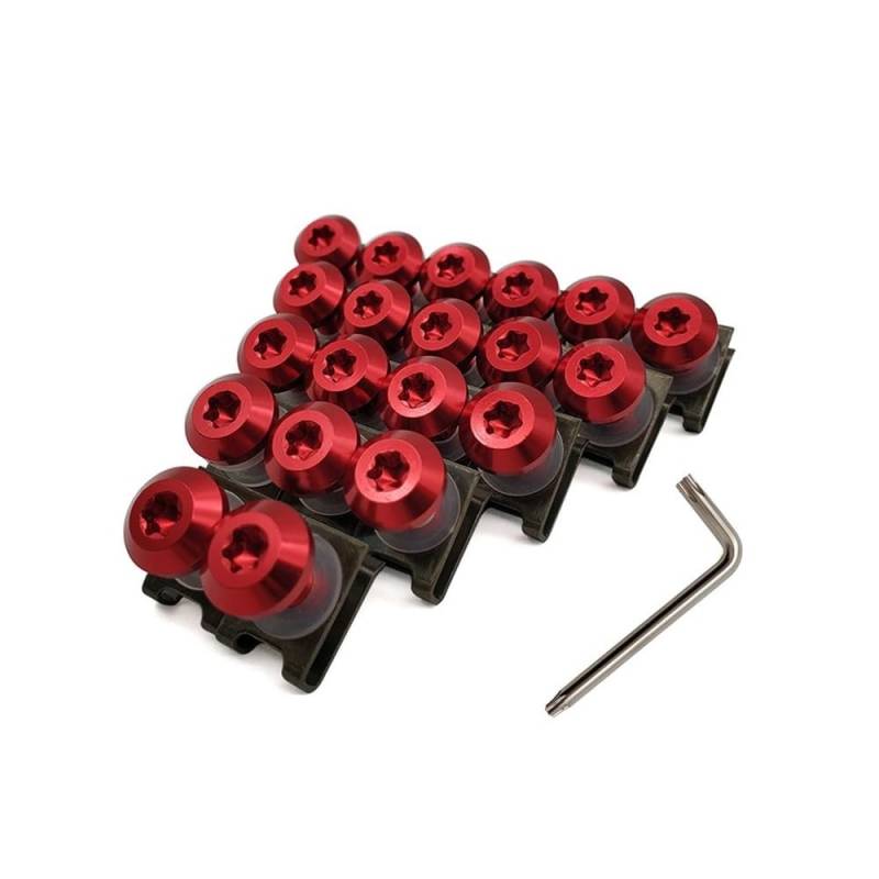 AIERDEYP Motorrad Schrauben Set Motorrad Verkleidung Schrauben Clips Körper Frühling Schrauben Für BM&W Für R1200R Für R1200RT /SE Für R1200S Für R1200ST Für S1000R Für S1000RR(B-red-20 Pieces) von AIERDEYP