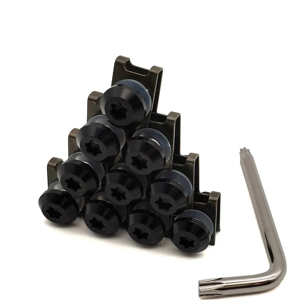 AIERDEYP Motorrad Schrauben Set Motorrad Verkleidung Schrauben Clips Körper Frühling Schrauben Für Du&Cati Für 695 696 796 Für Monster Für Hypermotard 796 800(A-black-10 Blocks) von AIERDEYP