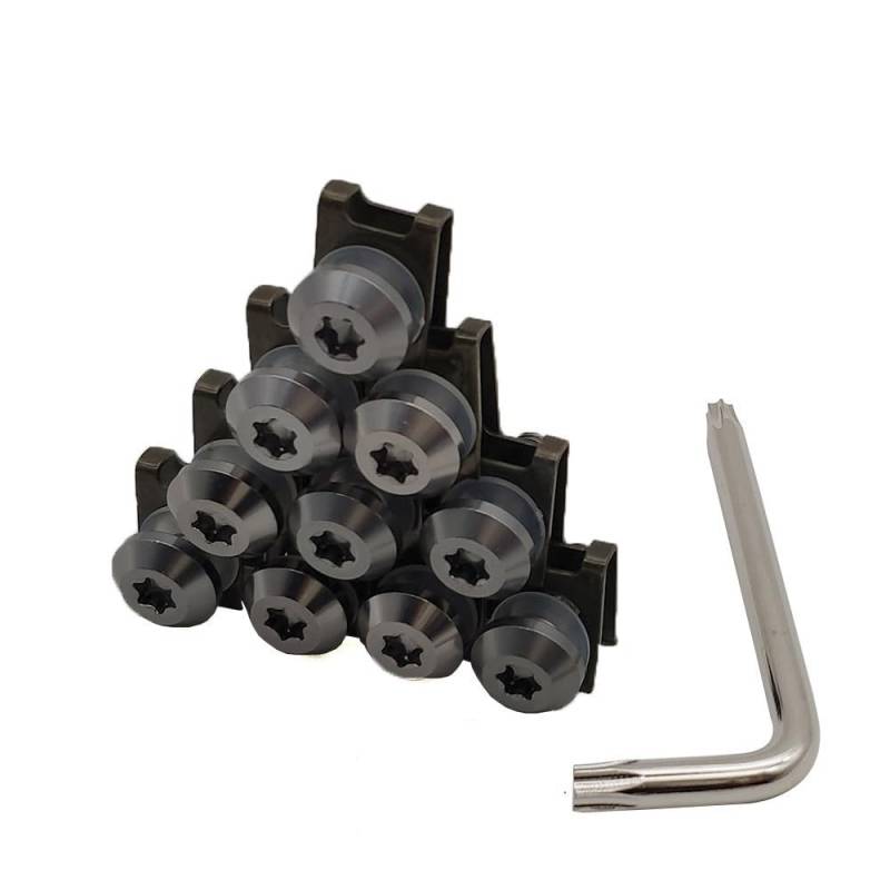 AIERDEYP Motorrad Schrauben Set Motorrad Verkleidung Schrauben Clips Körper Frühling Schrauben Für Du&Cati Für 695 696 796 Für Monster Für Hypermotard 796 800(A-gray-10 Blocks) von AIERDEYP