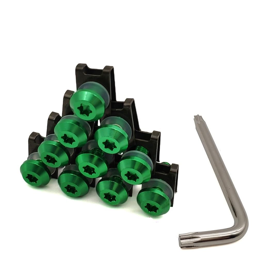 AIERDEYP Motorrad Schrauben Set Motorrad Verkleidung Schrauben Clips Körper Frühling Schrauben Für Du&Cati Für 695 696 796 Für Monster Für Hypermotard 796 800(A-green-10 Blocks) von AIERDEYP