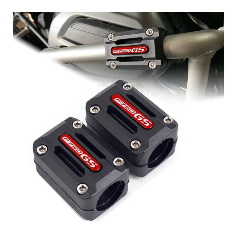 AIERDEYP Motorräder Fallschutz Slider Für BM&W Für F750GS 2018 2019 2020 Für F 750 GS 22/25/28mm Motorrad Motor Crash Bar Schutz Stoßstange Dekorative Schutz Block(Red) von AIERDEYP