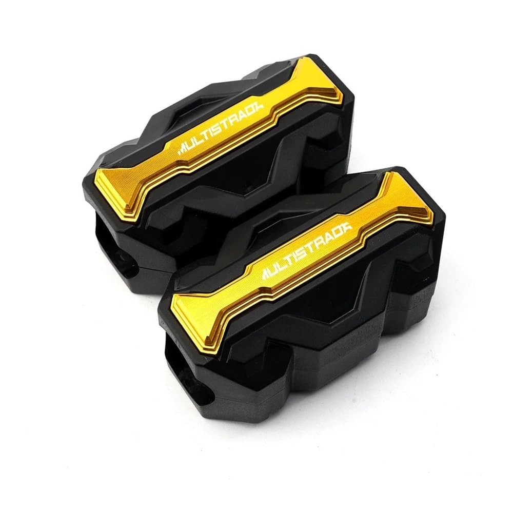 AIERDEYP Motorräder Fallschutz Slider Für Du&Cati Für MULTISTRADA 950 Für MULTISTRADA1200 1260 S ST 2021 2022 Motorradrahmen Motorschutz Stoßstange Sturzbügel Schutzblock(Gold 1) von AIERDEYP