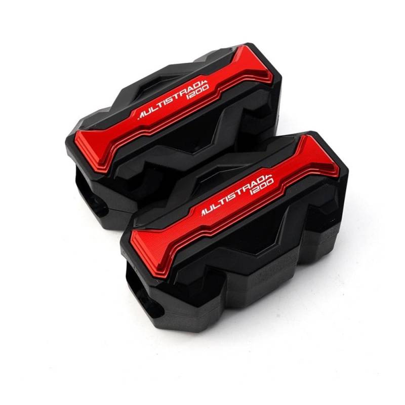 AIERDEYP Motorräder Fallschutz Slider Für Du&Cati Für MULTISTRADA 950 Für MULTISTRADA1200 1260 S ST 2021 2022 Motorradrahmen Motorschutz Stoßstange Sturzbügel Schutzblock(Red 2) von AIERDEYP