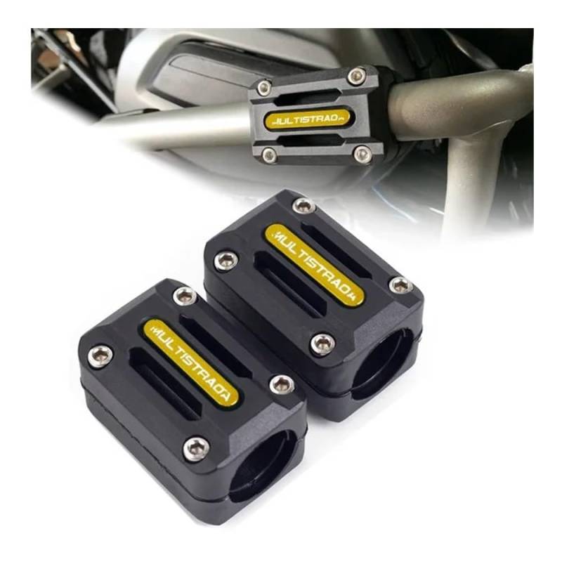 AIERDEYP Motorräder Fallschutz Slider Für Du&Cati Für Multistrada 950 1100 1200 1200S 22/25/28mm Motorrad Motor Crash Bar Schutz Stoßstange Dekorative Schutz Block(Yellow) von AIERDEYP