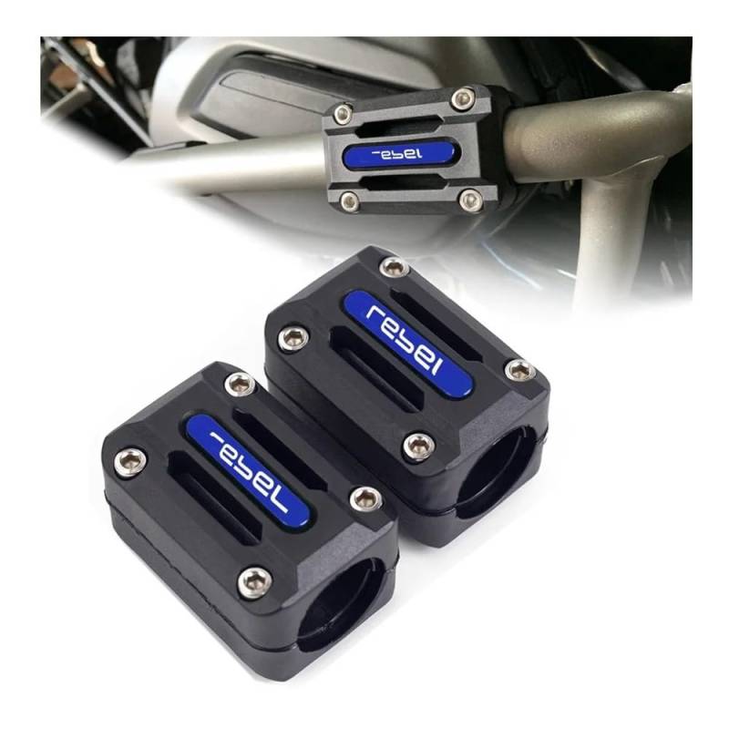 AIERDEYP Motorräder Fallschutz Slider Für Hon┐da Für Rebel Für CMX300 Für CMX500 2017-2021 22/25/28mm Motorrad Motor Crash Bar Schutz Stoßstange Wache Block(Blue) von AIERDEYP