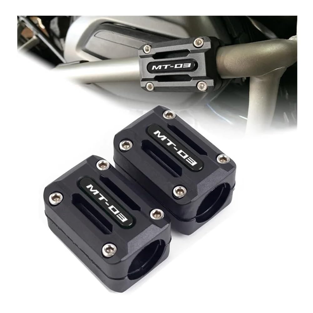 AIERDEYP Motorräder Fallschutz Slider Für Y&amaha Für MT03 Für MT-03 2015-2020 2021 22/25/28mm Motorrad Motor Crash Bar Schutz Stoßstange Dekorative Schutz Block(Black) von AIERDEYP