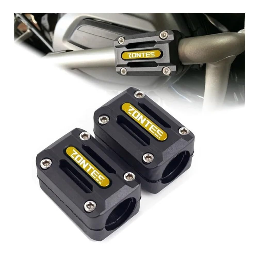 AIERDEYP Motorräder Fallschutz Slider Für Zon&TES Für 310V/X/T/R Für Zt250 22/25/28mm Motorrad Motor Crash Bar Schutz Stoßstange Dekorative Schutz Block(Gold) von AIERDEYP