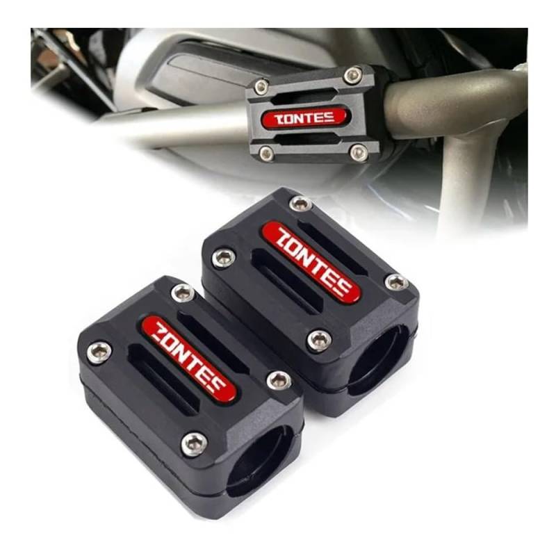 AIERDEYP Motorräder Fallschutz Slider Für Zon&TES Für 310V/X/T/R Für Zt250 22/25/28mm Motorrad Motor Crash Bar Schutz Stoßstange Dekorative Schutz Block(Red) von AIERDEYP