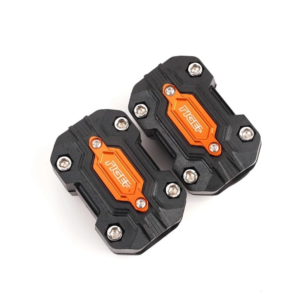 AIERDEYP Motorräder Fallschutz Slider Motorrad Dekorativer Stoßfängerschutz-Abdeckblock Für TRIUM&PH Für Tiger 800 900 GT Für Explorer XCA 1050i 955i 800 XC(2pcs Orange) von AIERDEYP