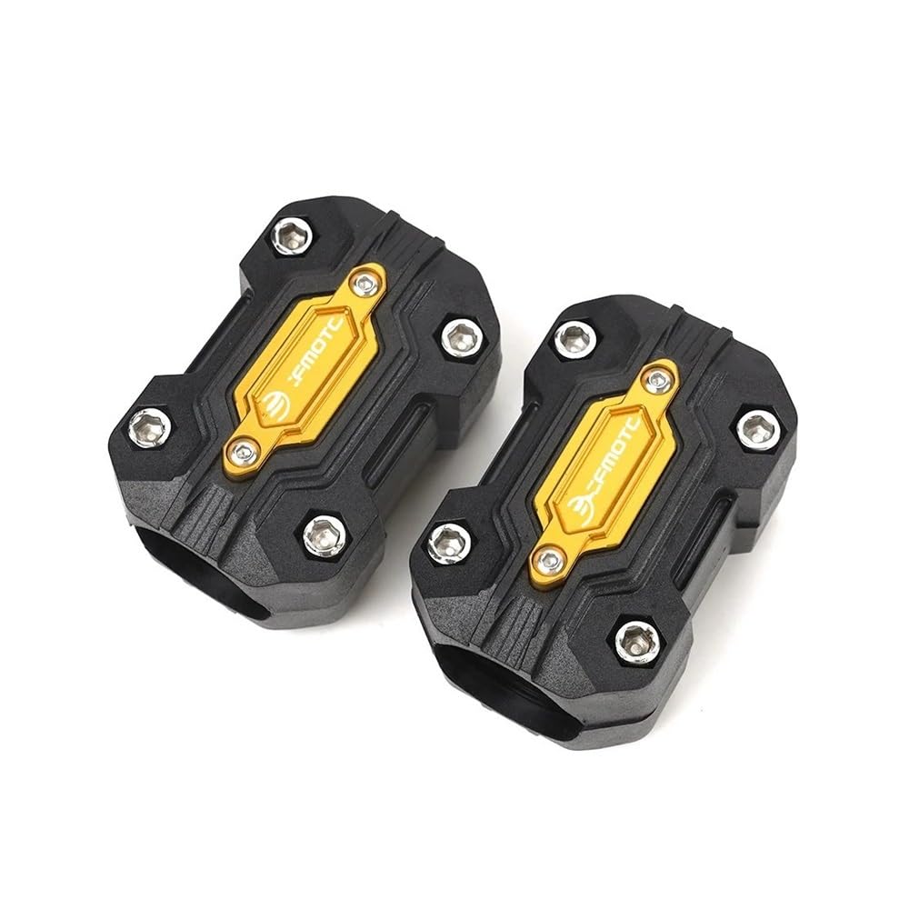 AIERDEYP Motorräder Fallschutz Slider Motorrad Motor Schutz Stoßstange Crash Bar Für CF-M-OTO Für 650MT Für 800MT Für MT 250 300 400 Stoßstange Dekorative Block(Gold) von AIERDEYP