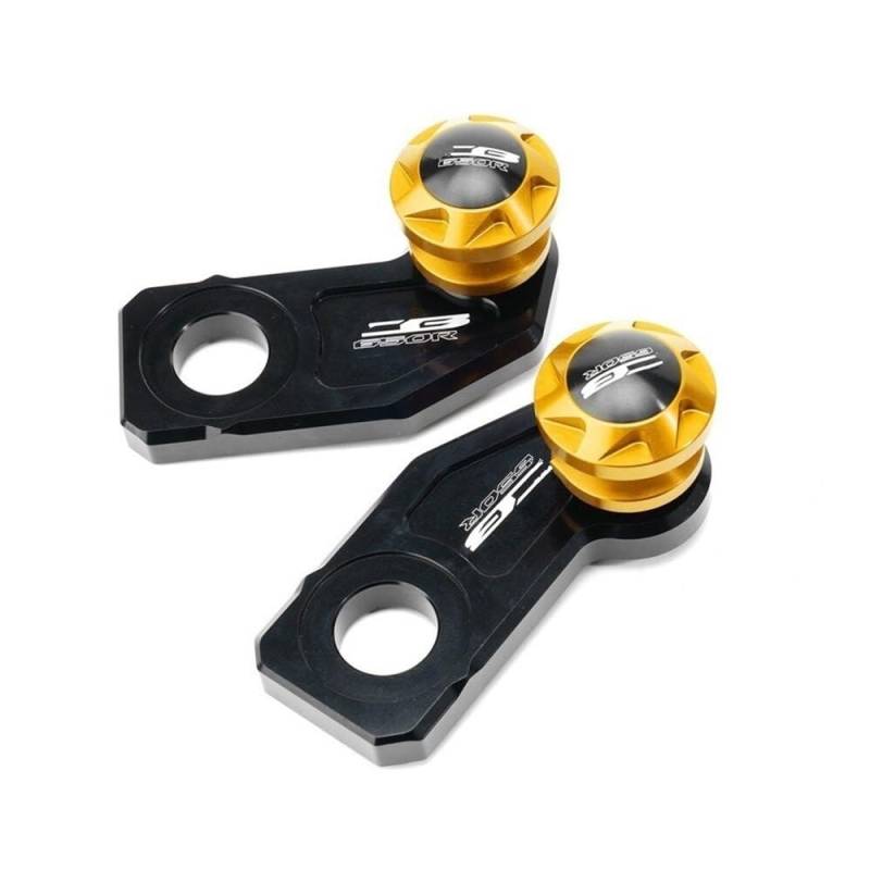 AIERDEYP Schwenkarmspule Für Hon┐da Für CBR650R Für CB650R Für CBR 650R Für CB 650R Motorrad Zubehör Kette Einstellung Block Rahmen Schwinge Spulen Sliders(Gold) von AIERDEYP