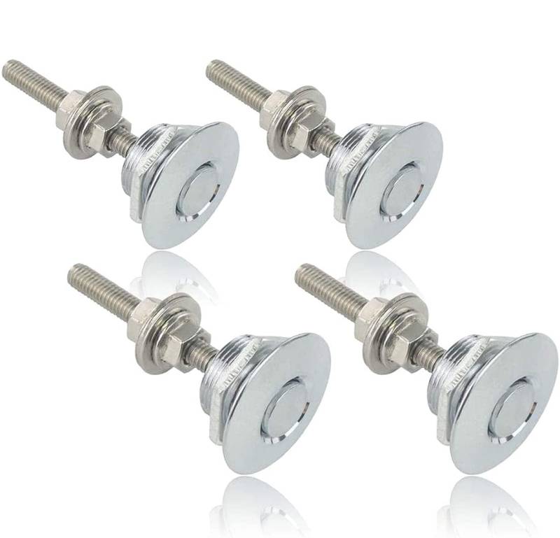 AIHOUSE Packung Von 4 Universal Aluminium-Fahrzeughauben-Pins - Kennzeichen-Sperrklammer, Druckknopf-Motorhaube, Schnellspanner-Latch-Stoßstange, Lange 54Mm,Silber,25mm von AIHOUSE