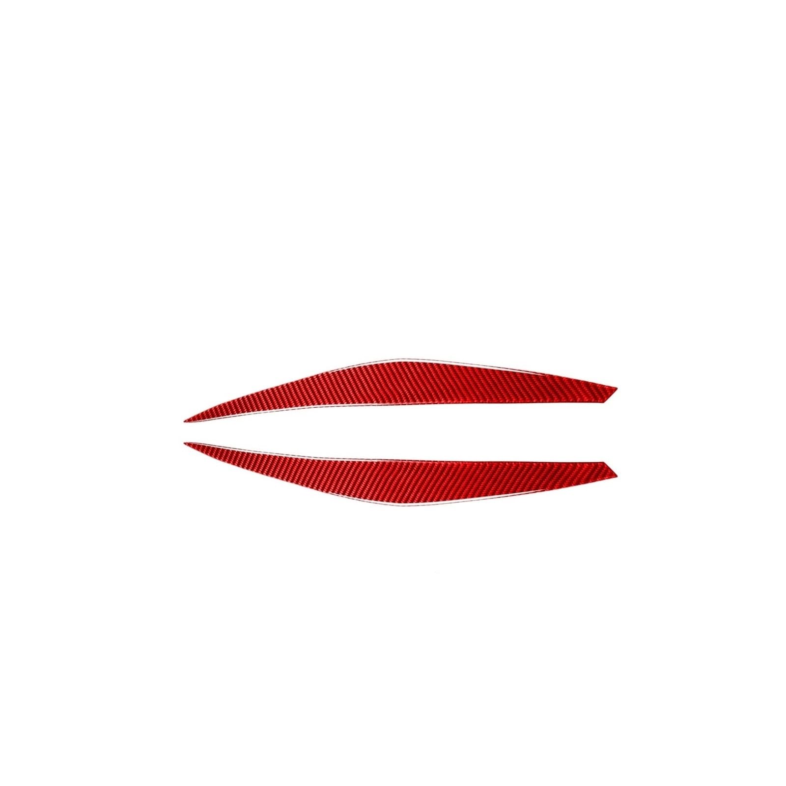 AIJIAMAN Auto-Augenbrauenaufkleber for den linken und rechten Scheinwerfer, passend for BMW X6 E71 2008–2014, Kohlefaser-Augendeckelabdeckung, Außenzubehör, dekorativ Automobil-Augenlider(Red) von AIJIAMAN