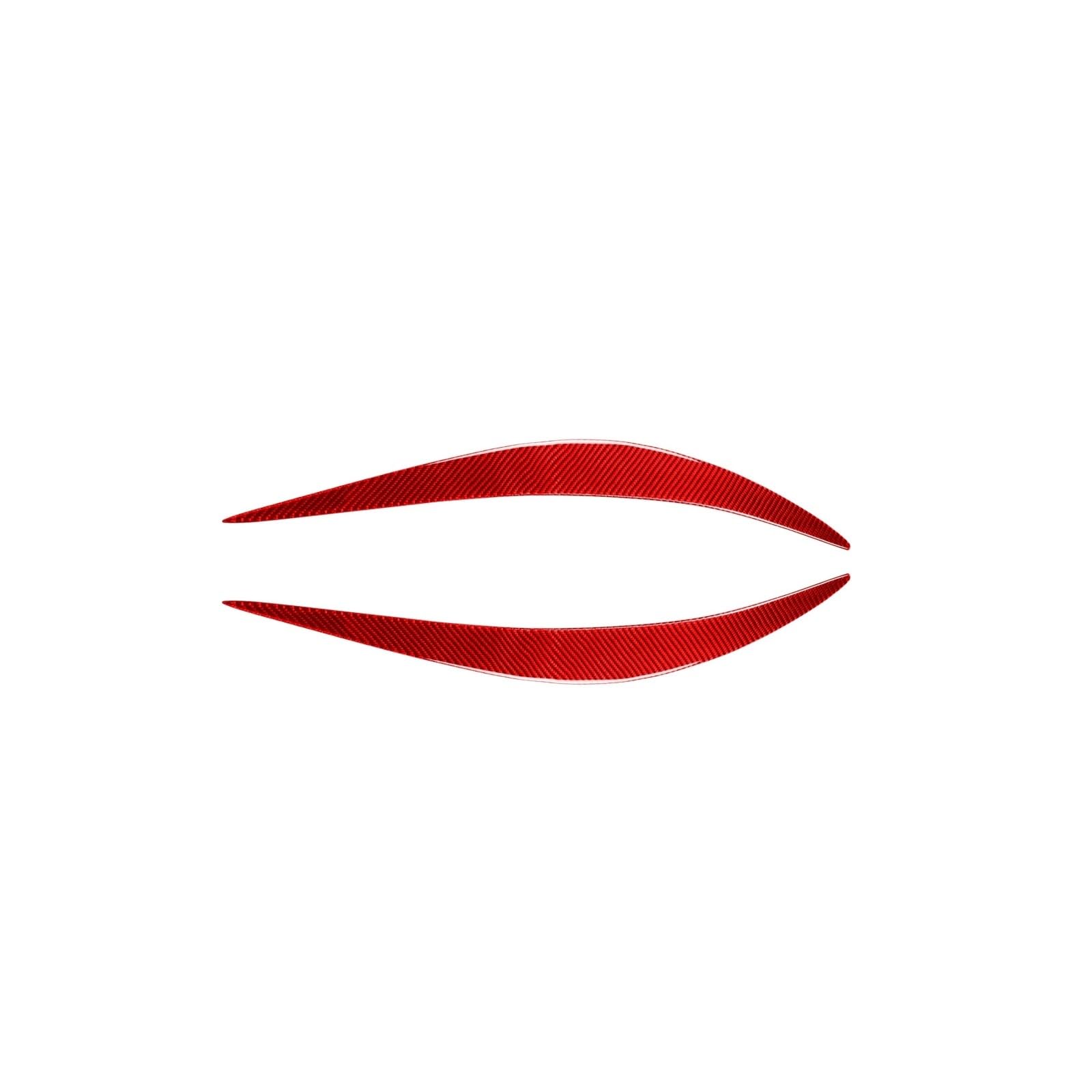 AIJIAMAN Autoscheinwerfer-Augenbrauenaufkleber, passend for Infiniti Q50 2014–2019, Kohlefaserstreifen, Außenzubehör, dekoratives Scheinwerfer-Augenlid Automobil-Augenlider(Red) von AIJIAMAN