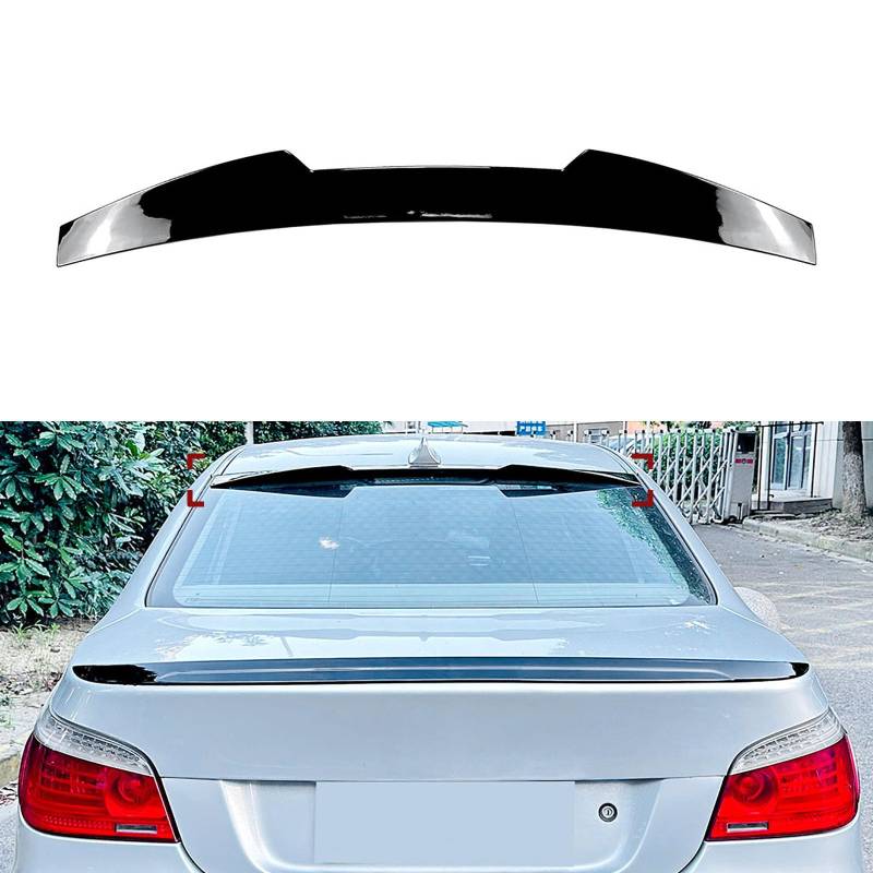 Kompatibel für BMW 5 Series E60 2004-2010, Auto-Dachspoiler, Festem Windflügel, Hinteren Kofferraum-Luftverteiler, Nachrüstzubehör,A Gloss Black von AIMQIAD