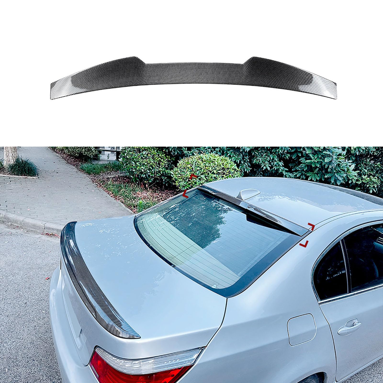 Kompatibel für BMW 5 Series E60 2004-2010, Auto-Dachspoiler, Festem Windflügel, Hinteren Kofferraum-Luftverteiler, Nachrüstzubehör,B Carbon Fiber Look von AIMQIAD