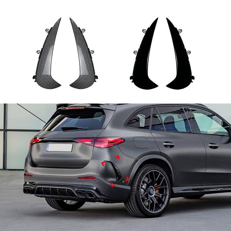 Kompatibel für Mercedes-Benz GLC-Class X254 2023+, Auto Rear Bumper Splitter, Canard Air Knife Surround Trim, Rear Guide Spoiler Zubehör,Glossy Black von AIMQIAD