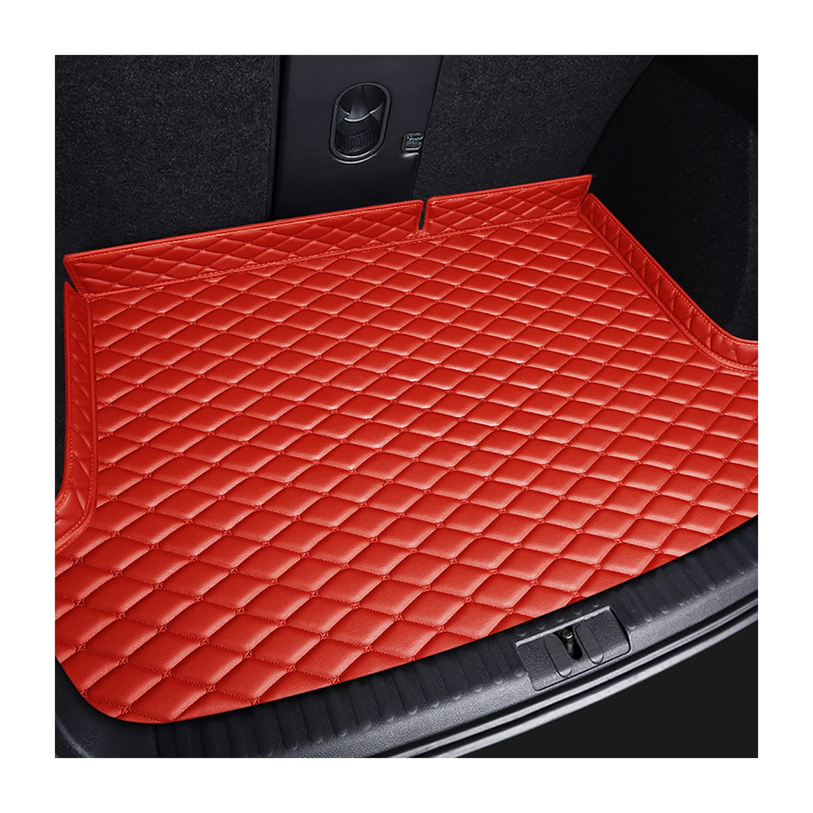 Kompatibel für Toyota Prius Prime 2015+, Spezielle Kofferraummatte, Hohe Seitliche Ablagepolster, Staubdichtes, Wasserdichtes Schutzkissen,6-Red von AIMQIAD