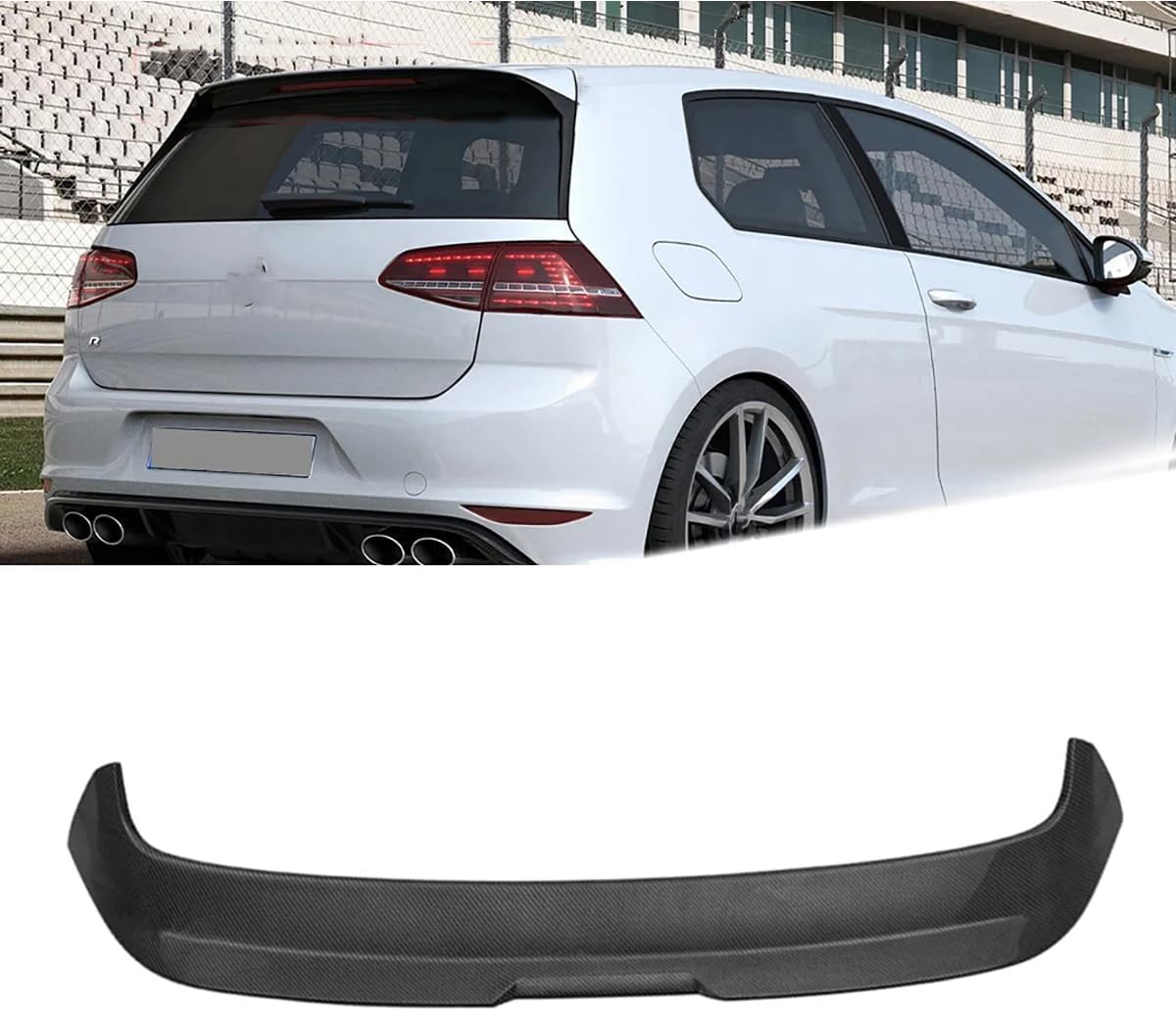 Auto Heckspoiler für VW MK7 Golf 7/7.5 / R 2014-201, Antikollisions Auto Kofferraumspoiler Heckdachspoiler Spoilerlippe Heckflügel Auto Styling Zubehör,B-Carbon von AIRAU