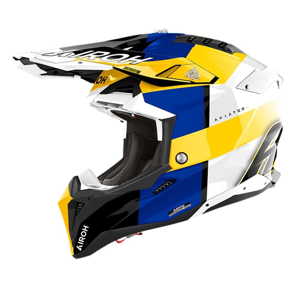 AIROH AVIATOR 3 MONARCH BLUE/YELLOW GLOSS L von AIROH