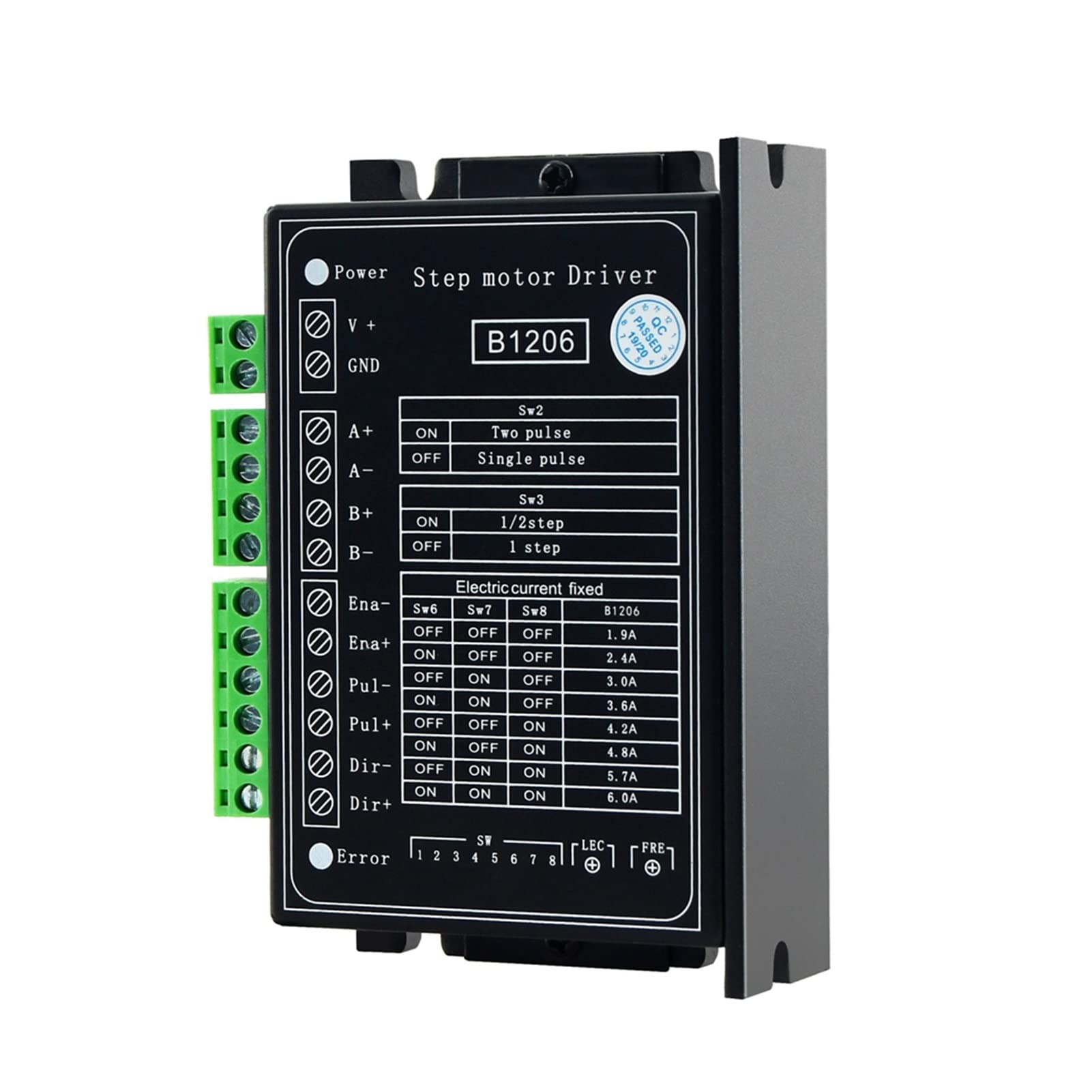 Leistungstransformator, B1206 Vollschritt- / Halbschritt-Treiber-Zwei-Phase 42/57 Schrittmotor Controller NEMA17 / 23 Spannung 120V Arbeitsstrom 6A von AIRYSSFU