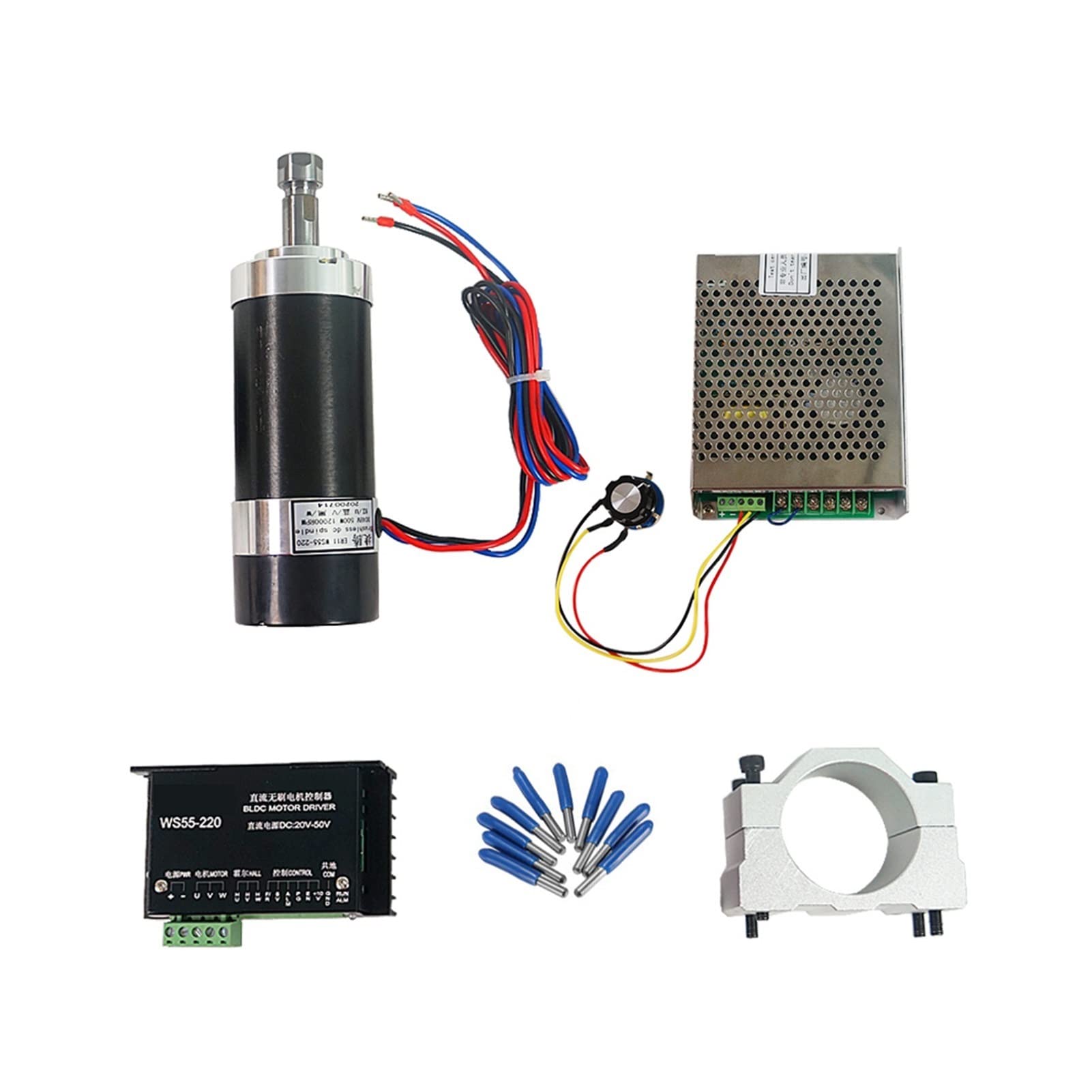 Leistungstransformator, Bürstenlos 50 0W DC Spindel CNC Maschinenrouter 5 5mm Klemme Stepper Motor Treiber Stromversorgung 3.175 mm CNC -Werkzeuge(Only Spindle) von AIRYSSFU